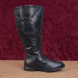 Born Women Shaunie Black Leather Cushion Wide Calf Knee Boots size 7.5WC