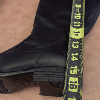 Born Women Shaunie Black Leather Cushion Wide Calf Knee Boots size 7.5WC