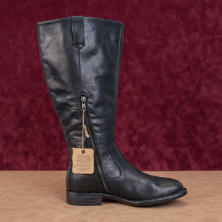Born Women Shaunie Black Leather Cushion Wide Calf Knee Boots size 7.5WC