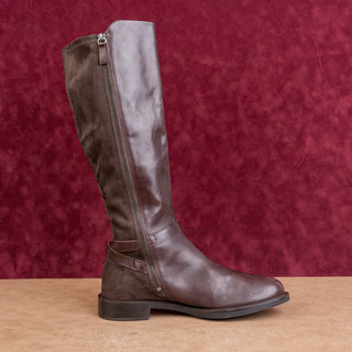 ECCO Women Brown Suede Leather Classic Riding Zip Fashion Knee Boots 10US EUR41