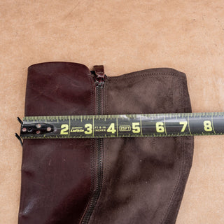 ECCO Women Brown Suede Leather Classic Riding Zip Fashion Knee Boots 10US EUR41