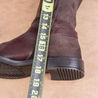 ECCO Women Brown Suede Leather Classic Riding Zip Fashion Knee Boots 10US EUR41
