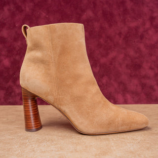 Vince Women Hillside Dark Amber Suede Heel Slip on Ankle Boots sz 7.5US EUR38