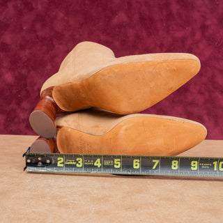Vince Women Hillside Dark Amber Suede Heel Slip on Ankle Boots sz 7.5US EUR38