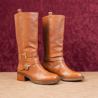 Steve Madden Women Calin Brown Leather Buckle Moto Biker Fashion Boots sz 7.5