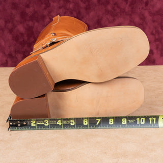 Steve Madden Women Calin Brown Leather Buckle Moto Biker Fashion Boots sz 7.5