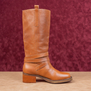 Steve Madden Women Calin Brown Leather Buckle Moto Biker Fashion Boots sz 7.5