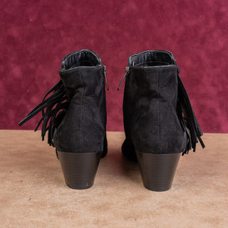 Sam Edelman Women Black Suede Fridge Zip Western Cowboy boots s 7.5