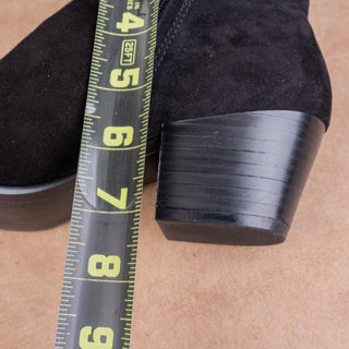 Sam Edelman Women Black Suede Fridge Zip Western Cowboy boots s 7.5