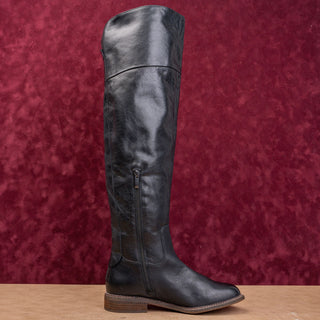 Franco Sarto Women Haleen Black Leather OTK Party Night Riding Boots sz 8.5