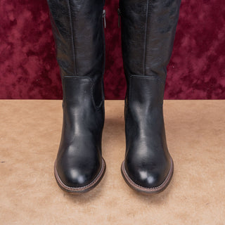 Franco Sarto Women Haleen Black Leather OTK Party Night Riding Boots sz 8.5
