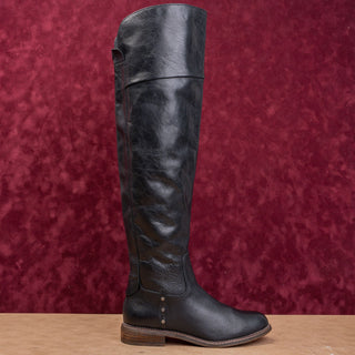 Franco Sarto Women Haleen Black Leather OTK Party Night Riding Boots sz 8.5