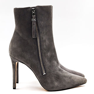 Michael Kors Women Keke Grey Suede Zip Office Dressy Heeled Pointy Boots size 7