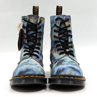 Dr Martens Women 1460 Tie Dye Blue Lace-up Leather Combat Boots size 7