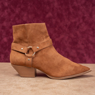 Asos Design Women Aidan Harness Western Brown Textile Ankle Boots size 7