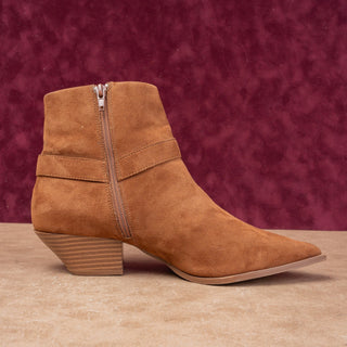 Asos Design Women Aidan Harness Western Brown Textile Ankle Boots size 7