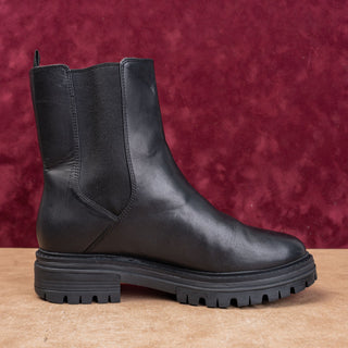 Cole Haan Women Grand 360 Black Leather Classic Chelsea Ankle Lug Boots sz 9.5