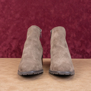 Blondo Women Sawyer Taupe Suede Waterproof Ankle Zip Lug Boots sz 12