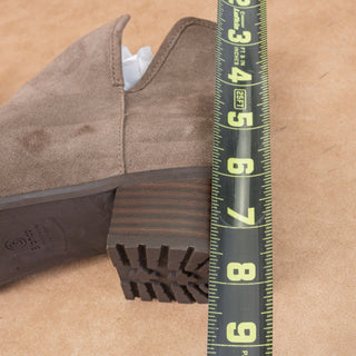 Blondo Women Sawyer Taupe Suede Waterproof Ankle Zip Lug Boots sz 12