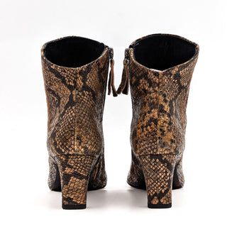 Free People Women Cybill Snake Print Leather Western Heeled Boots size 6US EUR36