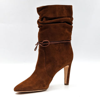 Manolo Blahnik Women Cavashipla Brown Suede Slouch handmade Boots sz 10 EUR 40