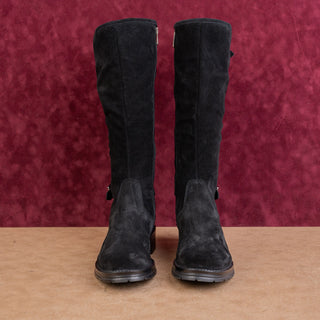 La Canadienne Women Black Suede Waterproof Farm Barn Riding Knee Boots sz 9.5