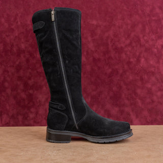 La Canadienne Women Black Suede Waterproof Farm Barn Riding Knee Boots sz 9.5