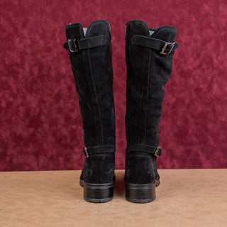 La Canadienne Women Black Suede Waterproof Farm Barn Riding Knee Boots sz 9.5
