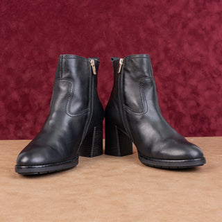 Pikolinos Women Palencia Black Leather Western Zip Boho Cottage Ankle Boots sz 9-9.5