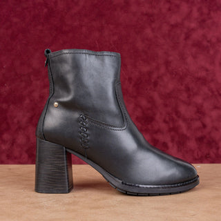 Pikolinos Women Palencia Black Leather Western Zip Boho Cottage Ankle Boots sz 9-9.5