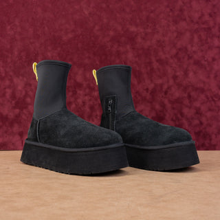 UGG Women Dipper Black Suede Platform Slip-on Ankle Boots sz 9US EUR40