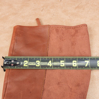 Sudini Women Frida Cognac Leather Waterproof Riding Stretch Knee Boots sz 8.5