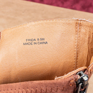 Sudini Women Frida Cognac Leather Waterproof Riding Stretch Knee Boots sz 8.5