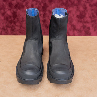 Jeffrey Campbell Women Tough Black Leather Festival Party Platform Chunky Boots sz 9