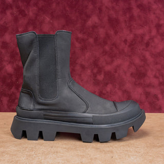 Jeffrey Campbell Women Tough Black Leather Festival Party Platform Chunky Boots sz 9