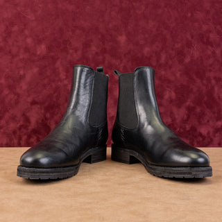 Frye Women Melissa Double Black Leather Lug Sole Chelsea Ankle Boots Size 9