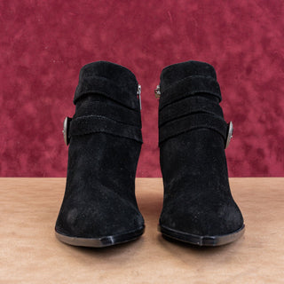 Marc Fisher Women Yandi Black Suede Western Pointy Toe Ankle Boots sz 10