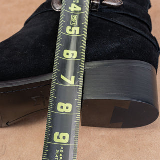 Marc Fisher Women Yandi Black Suede Western Pointy Toe Ankle Boots sz 10