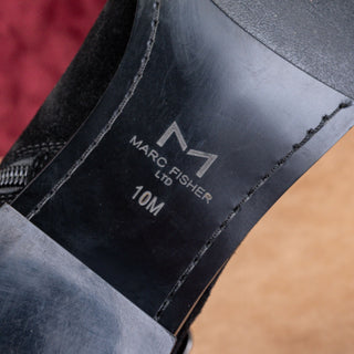 Marc Fisher Women Yandi Black Suede Western Pointy Toe Ankle Boots sz 10