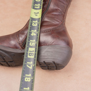 Lamica Wmn Vintage Y2K Fashion Brown Italian Leather Zip Knee Boots 7.5US EUR38