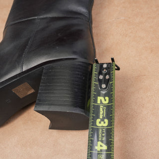 Jeffrey Campbell Women Black Leather Fashion OTK Party Boots sz 8.5