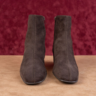 Aquatalia Women Loretta Brown Suede Zip Ankle Dress Office Boots sz 6.5