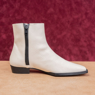 Frame Paris Women Le Maddox White Leather Western Ankle Boots 7.5US EUR38