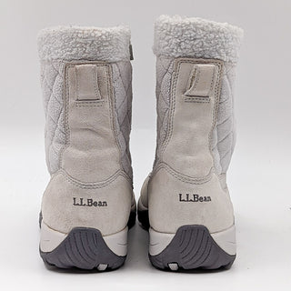 LLBean Women Primaloft Waterproof Suede Quilted Grey Ice Winter Boots size 11