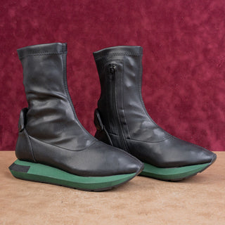 Paloma Barcelo Women Black Leather Boxing Retro Fashion Festival Boots 5US EUR36
