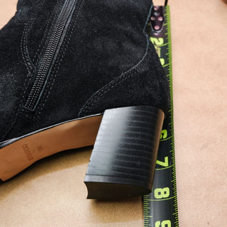 Bernardo Studio Women Black Suede Zip Western Cowboy Ankle Boots sz 10