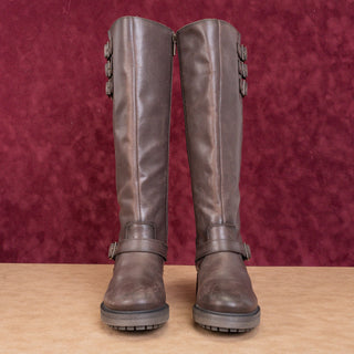 Lucky Brand Women Citere Brown Leather Zip Riding Moto Tall Boots 6US EUR 36.5