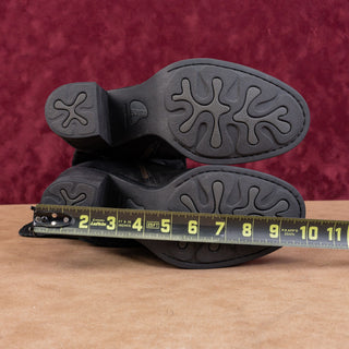 Born Women Black Distressed Suede Stacked Heel OTK Zip Boots sz 9.5