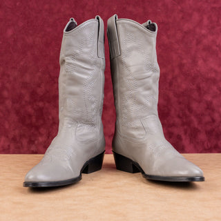 By Far Women Coal Grey Stitched Leather Western Cowboy Boots size 9US 39EUR