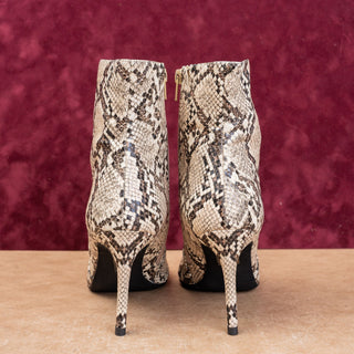 Jeffrey Campbell Wmn Snake Print Faux Leather Zip Fashion Night ankle Boots sz 8